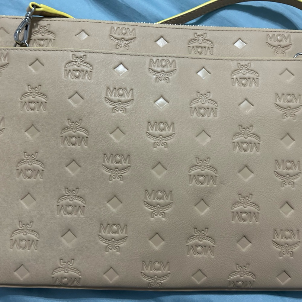 Klara Medium Monogrammed Leather Clutch Bag